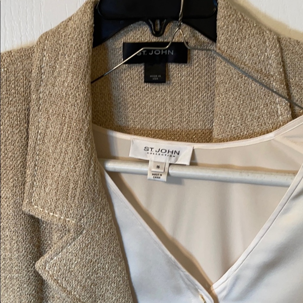 St. John Collection Blazer and silky blouse set